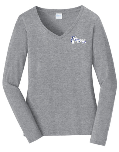 Filter Shine USA Port & Co® Women's Long Sleeve Fan Favorite® V-Neck Tee
