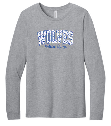 Nature Ridge Wolves Polka Dots Staff BELLA + CANVAS - Jersey Long Sleeve Tee
