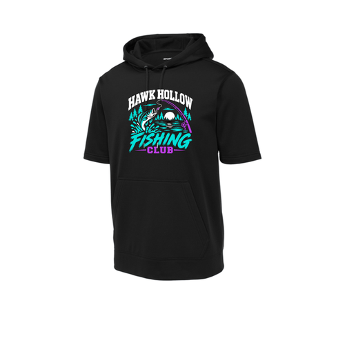 Hawk Hollow Fishing Sport-Tek Sport-Wick Fleece Short Sleeve Hooded Pullover