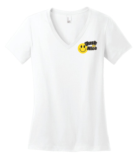 Just Be Nice District® Women’s Perfect Weight® V-Neck Tee