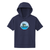 Wheaton Barracudas - Sport-Tek Sport-Wick Fleece Short Sleeve Hooded Pullover - Navy (Youth)