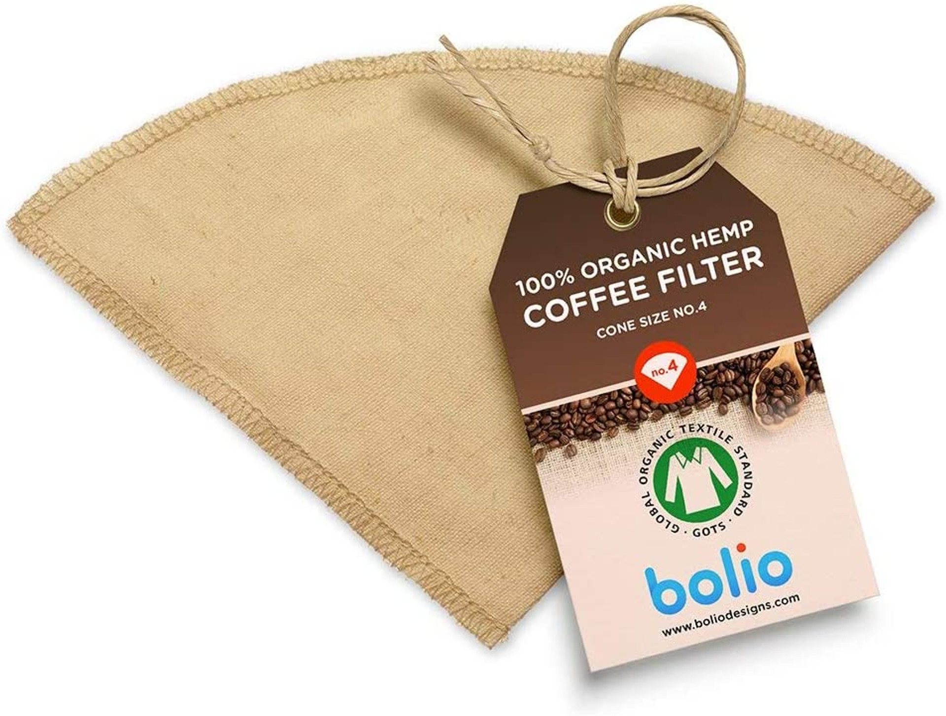 No. 2 Cone Organic Hemp Reusable Cone Coffee Filter