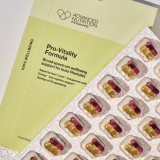 Pro Vitality supplement packaging and capsules Pro Vitality supplement packaging and capsules
