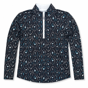 [NWOT] SanSoleil SolCool Black/Blue Cocktail Long Sleeve Mock | Large