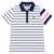 G/FORE Navy Striped Short Sleeve Golf Polo | Medium