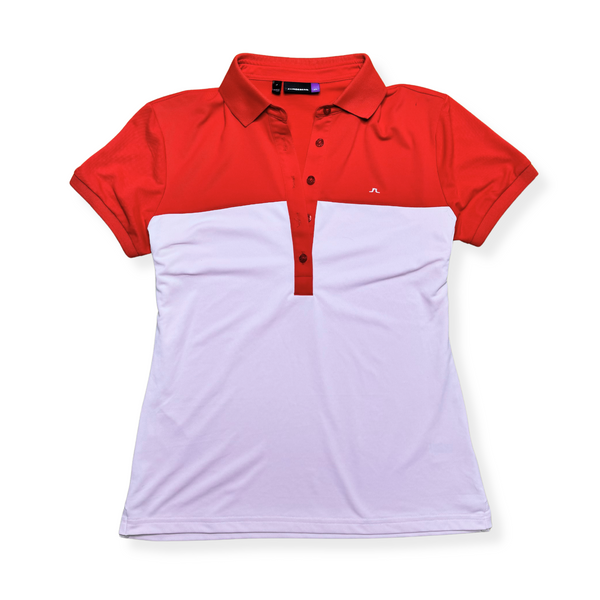 J. Lindeberg Red/Pink Short Sleeve Polo | Medium