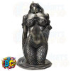 Silverish and bronze patina painted mermaid figurine