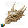 Bone white dragon head / skull tea light candle holder