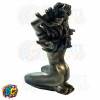 nude figurine painted bronze patina finish medusa