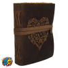 soft brushed leather journal with embossed heart