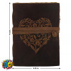 soft brushed leather journal with embossed heart