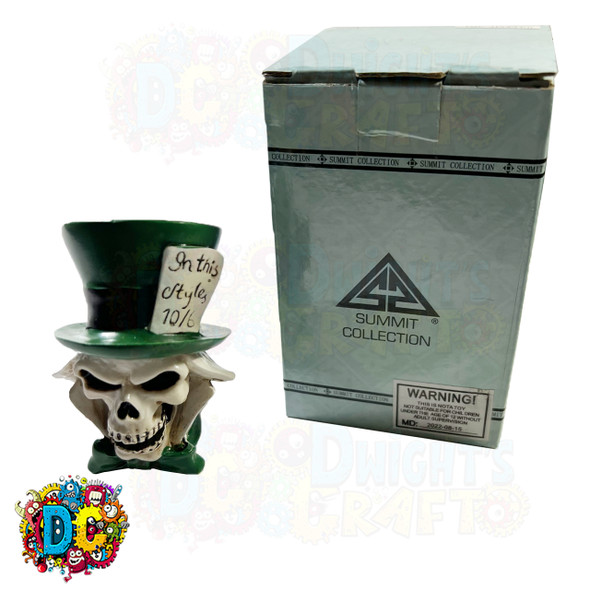 mad hatter skull figurine bust