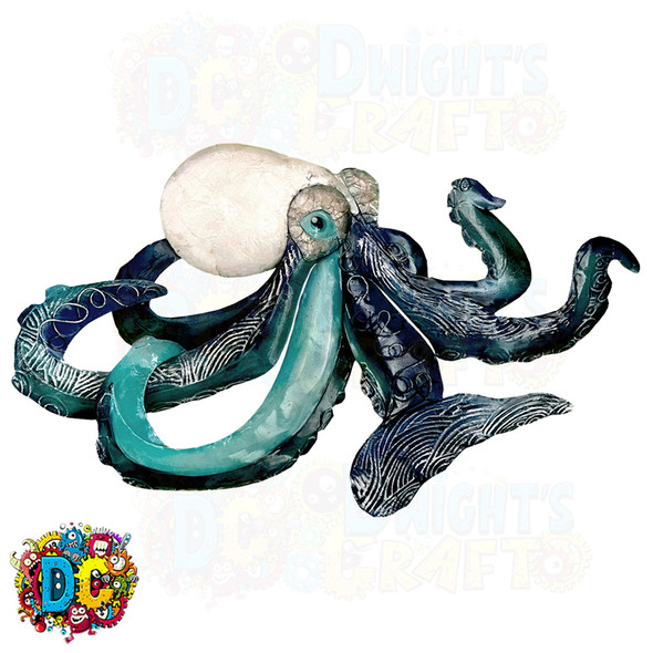 colorful metal octopus wall hanging