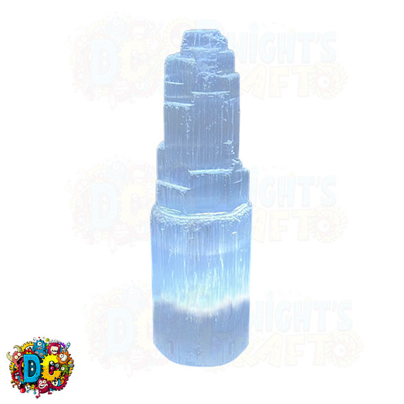 lighted selenite tower 6 inch