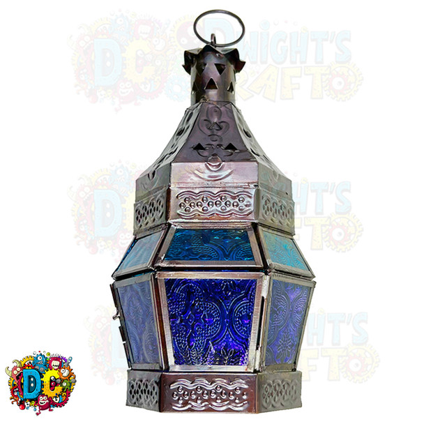 stained glass candle powered lantern