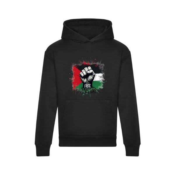 Ummah Trends Free Palestine Flag Fist Handprint Hoodie