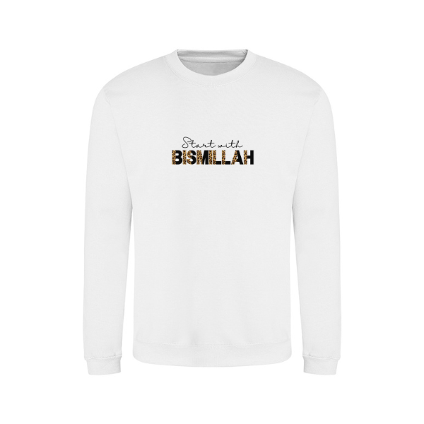 Ummah Trends Start With BISMILLAH Print Sweatshirt
