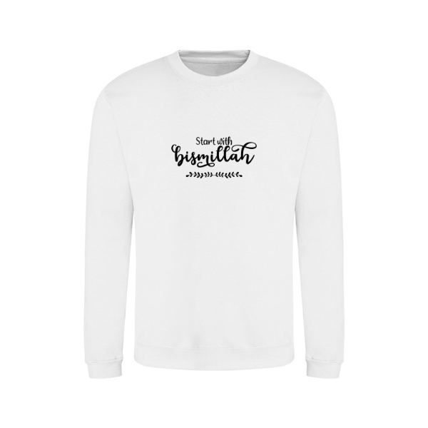 Ummah Trends Start With Bismillah Print Sweatshirt