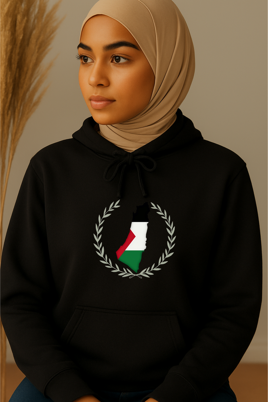 Ummah Trends Palestinian Flag Map Print Hoodie