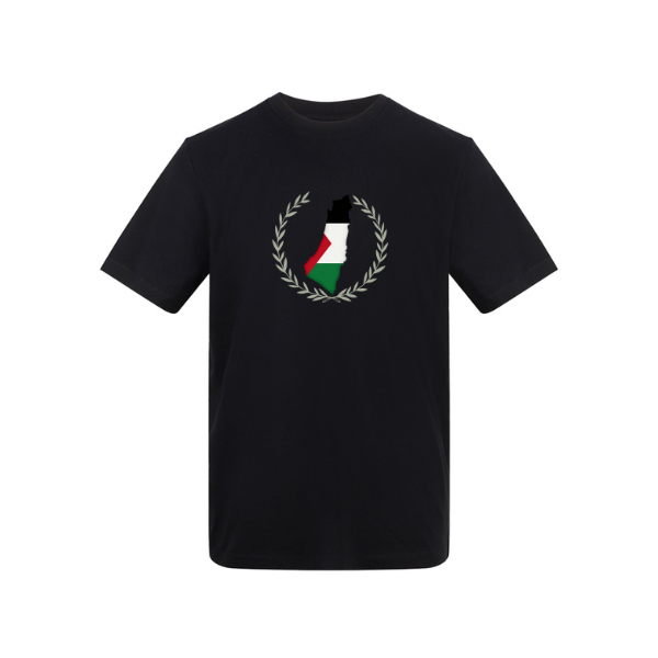 Ummah Trends Palestinian Flag Map Print T-Shirt