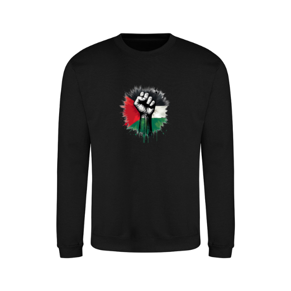 Ummah Trends Palestinian Flag Fist Hand Print Sweatshirt