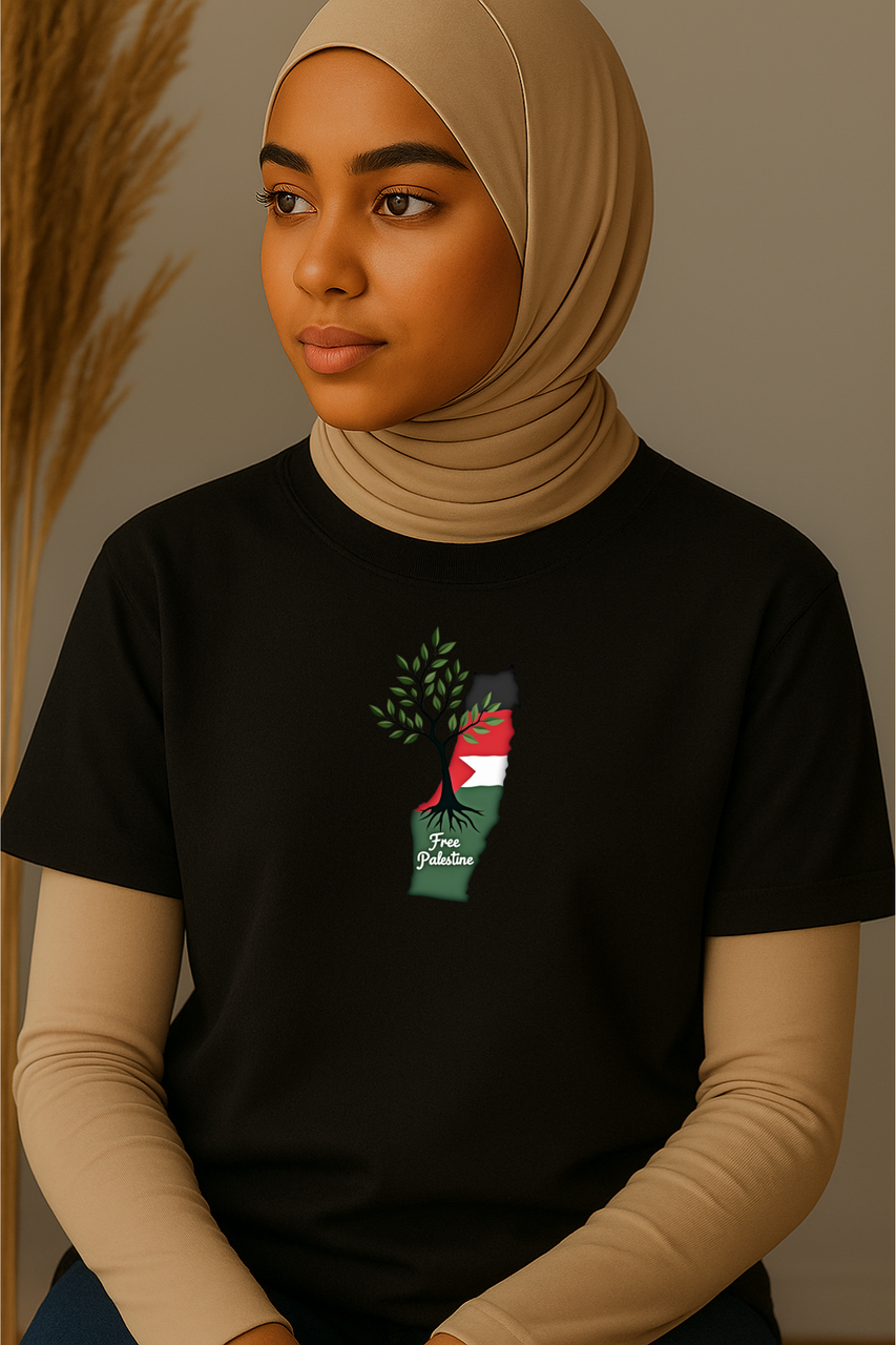 Ummah Trends Palestinian Flag Butterfly Print T-Shirt