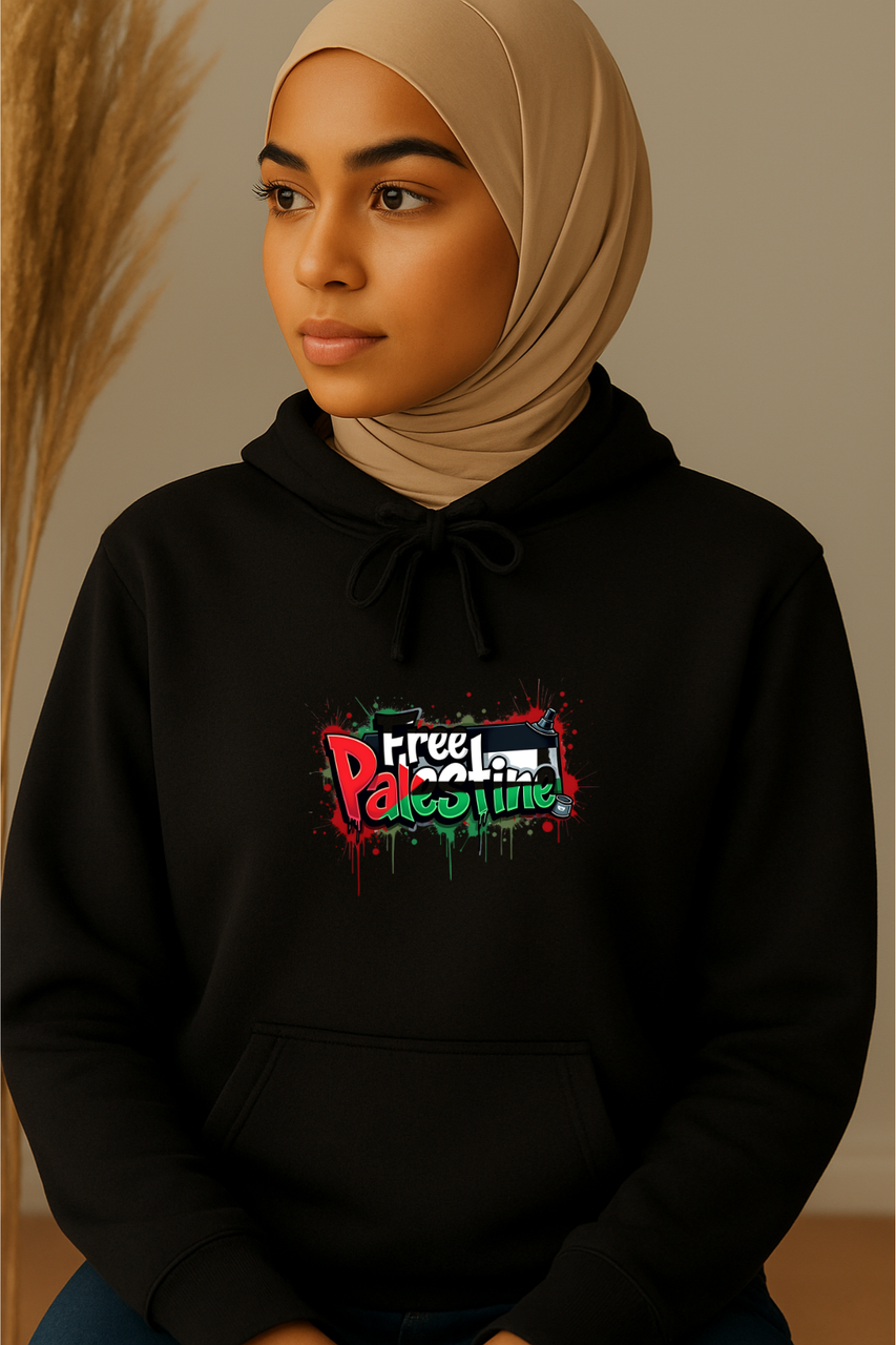 Ummah Trends Free Palestinian Flag Print Hoodie
