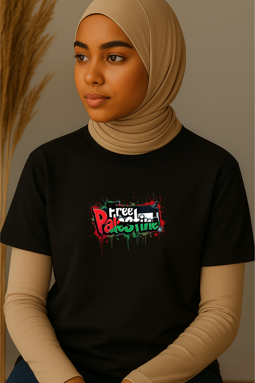Ummah Trends Free Palestinian Flag Print T-Shirt