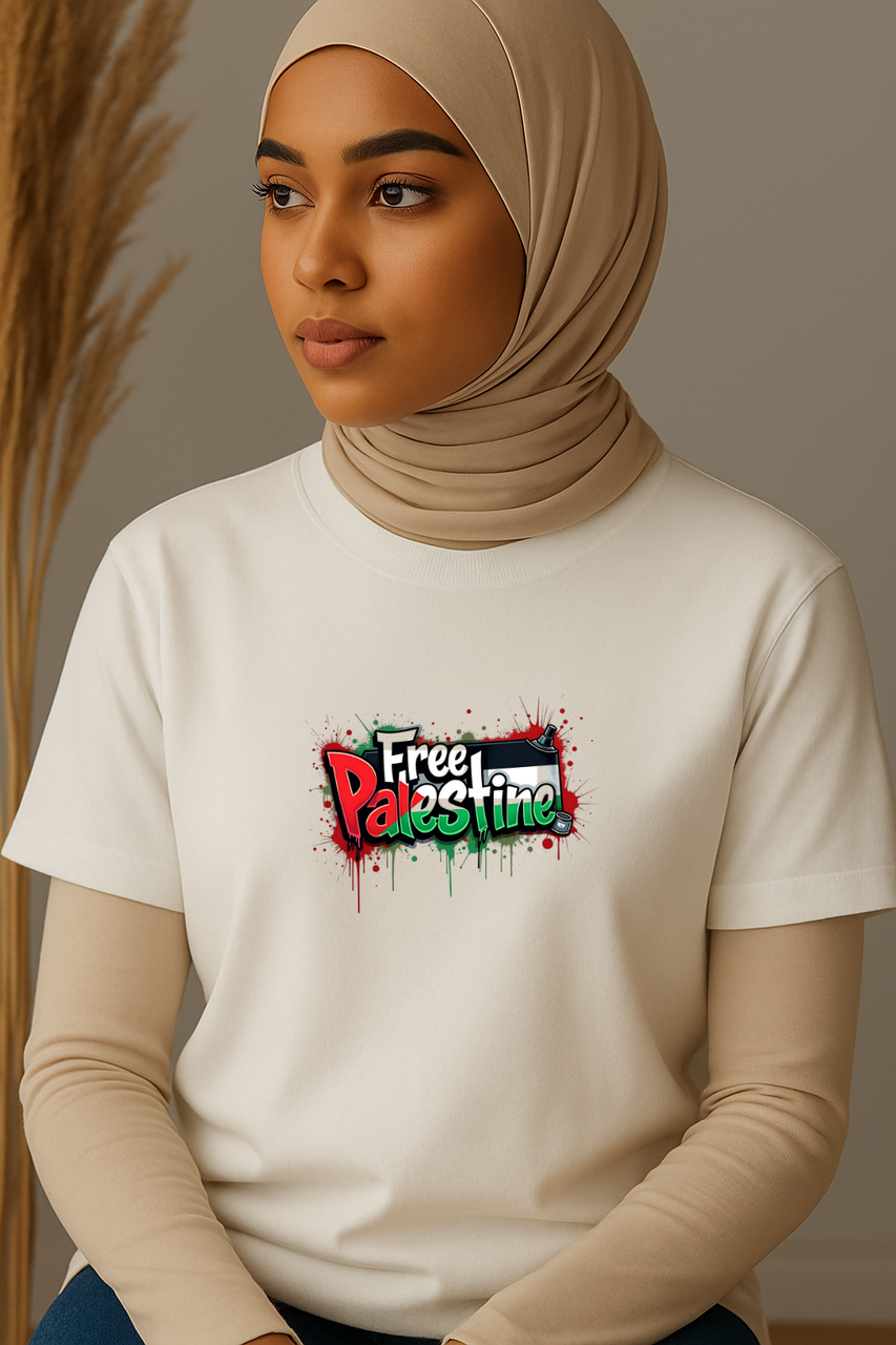 Ummah Trends Free Palestinian Flag Print T-Shirt