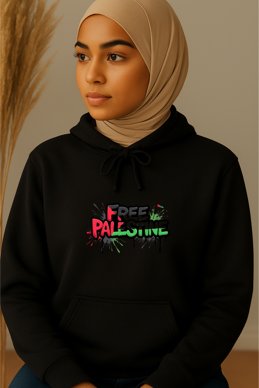 Ummah Trends Free Palestine Print Hoodie