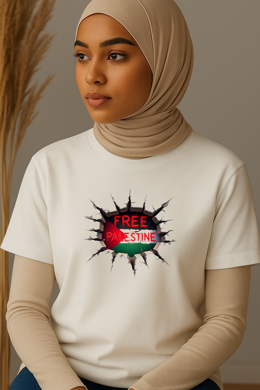 Ummah Trends Free Palestinian Flag Print T-Shirt