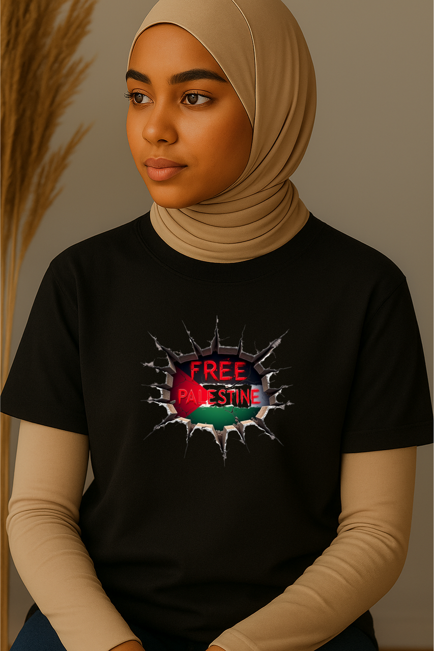 Ummah Trends Free Palestinian Flag Print T-Shirt