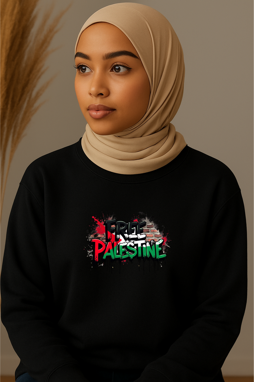 Ummah Trends Free Palestine Print Sweatshirt