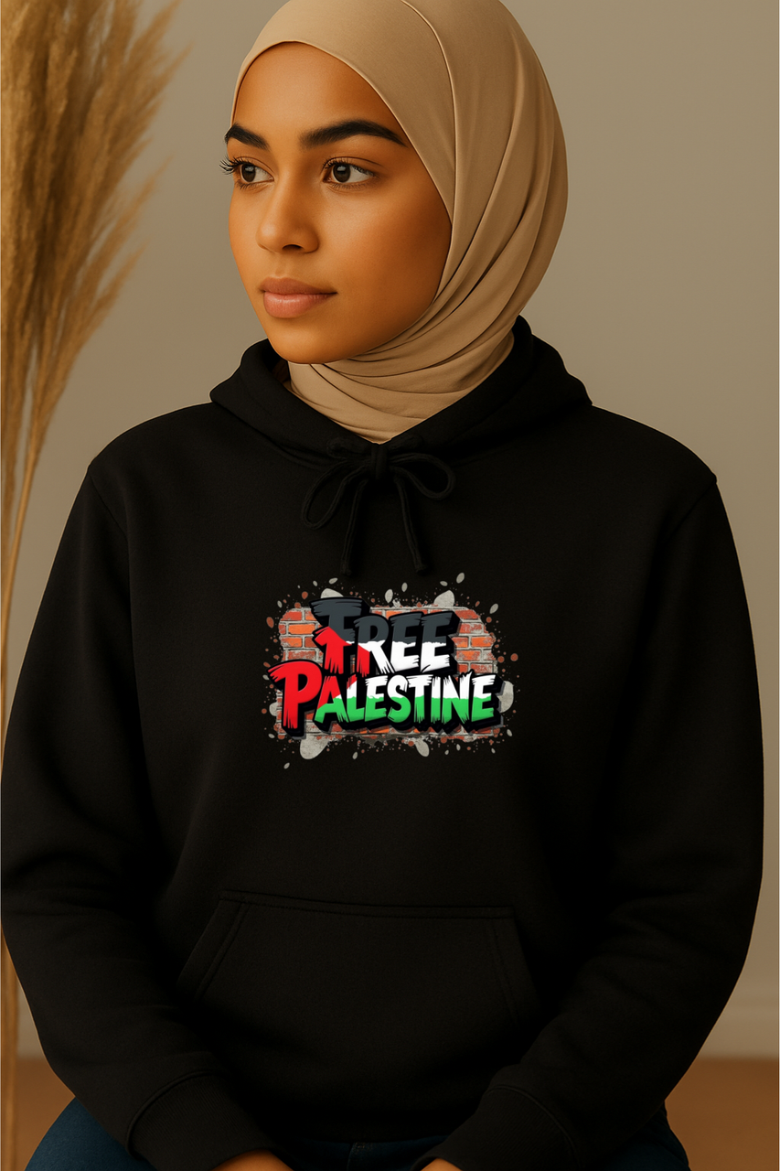 Ummah Trends Free Palestine Print Hoodie