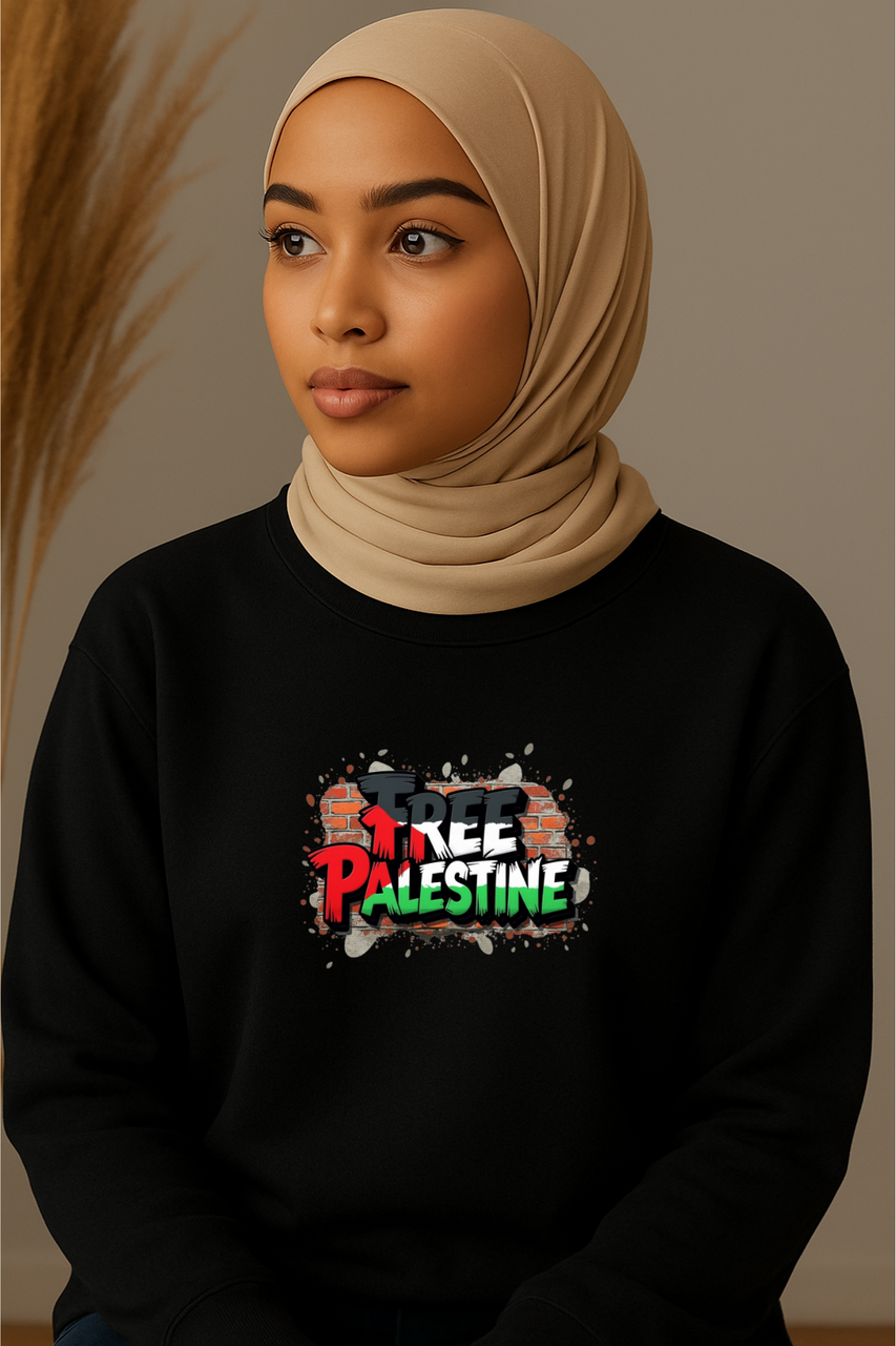 Ummah Trends Free Palestine Print Sweatshirt