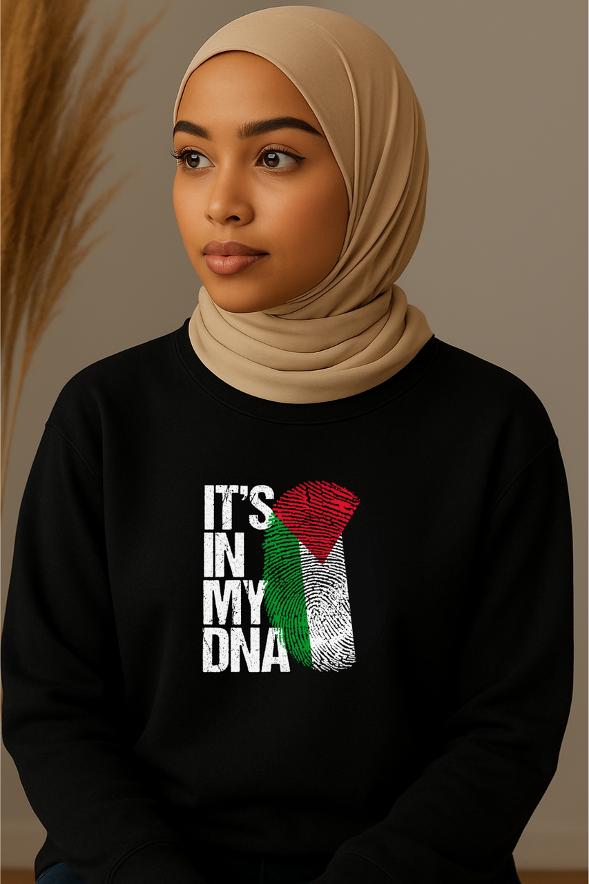 Ummah Trends Palestinian Flag IT'S IN MY DNA Print Sweatshirt