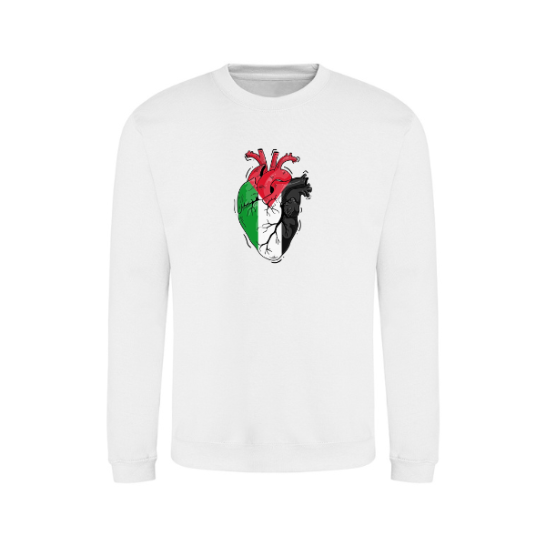 Ummah Trends Palestinian Flag Heart Print Sweatshirt