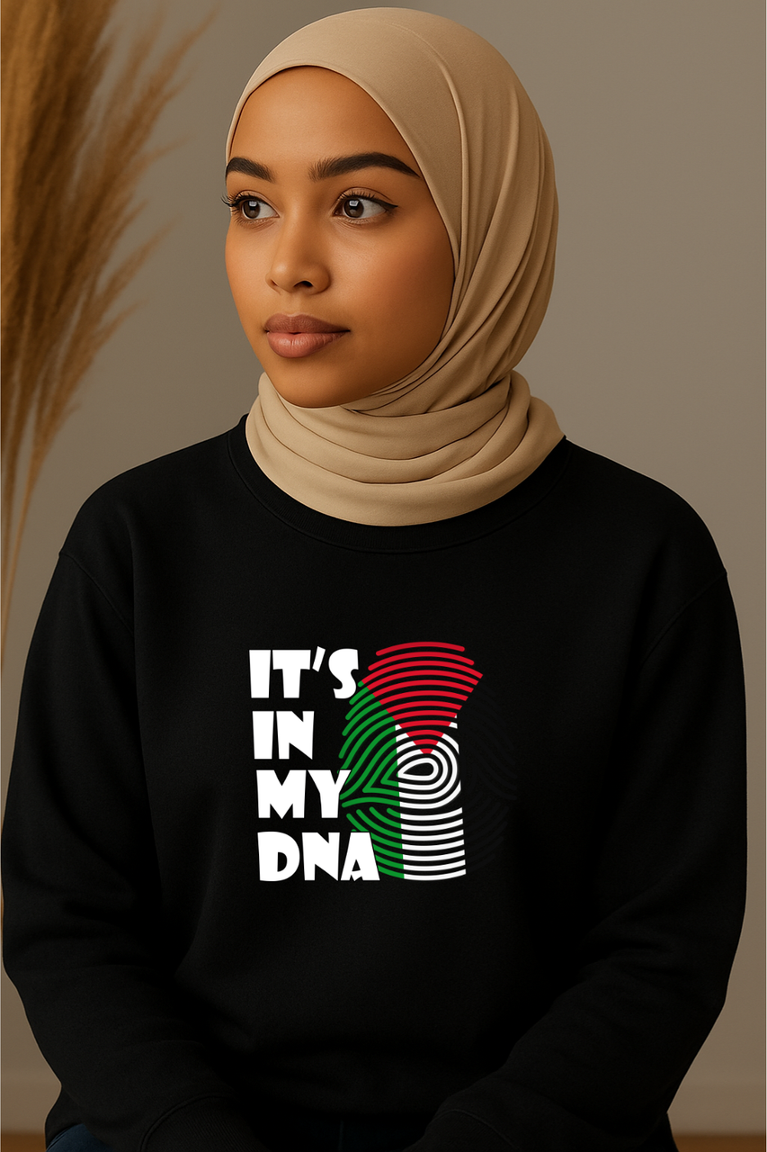Ummah Trends Palestinian Flag IT'S IN MY DNA Print Sweatshirt