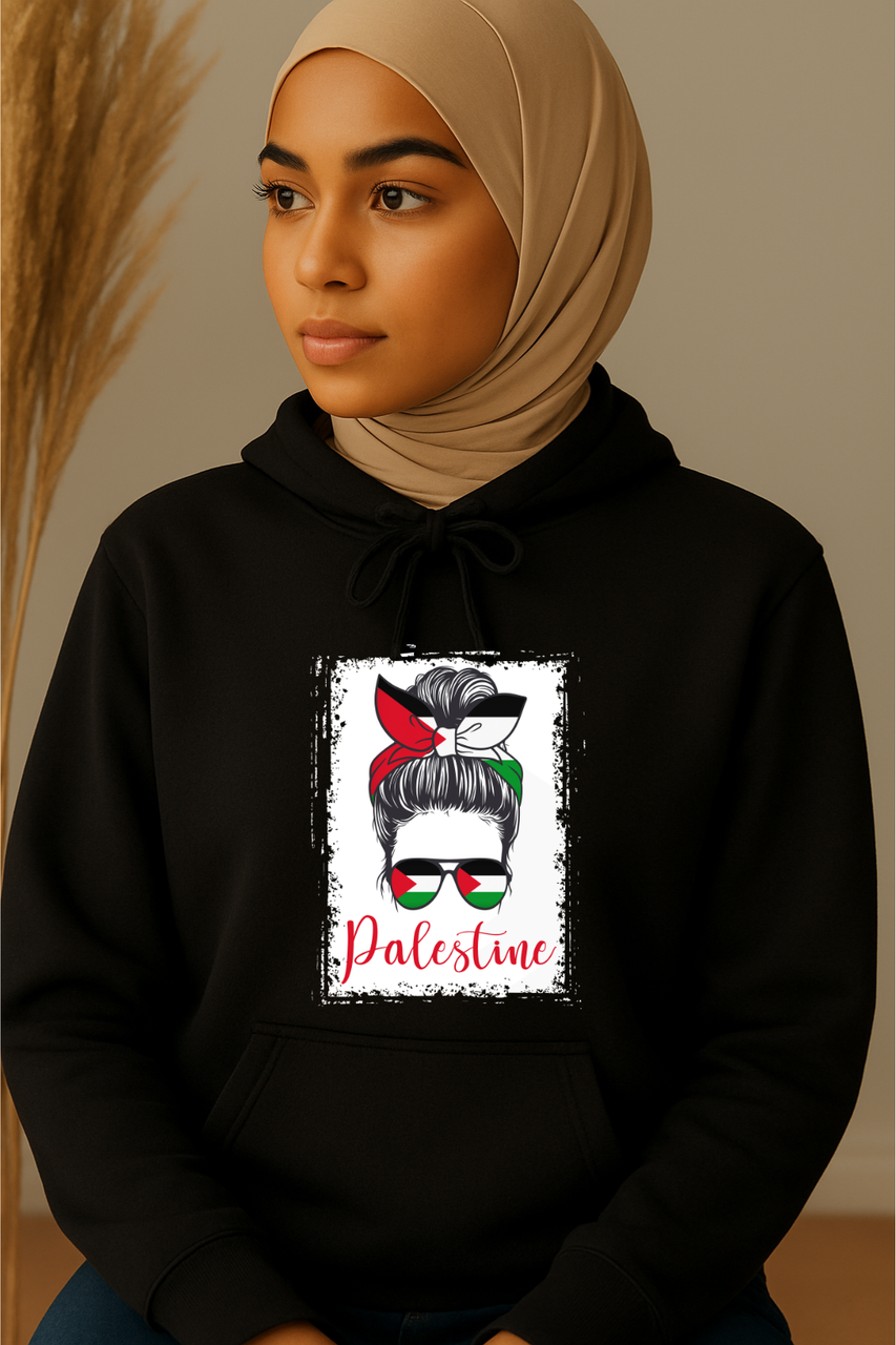 Ummah Trends Palestinian Flag Sunglass Print Hoodie