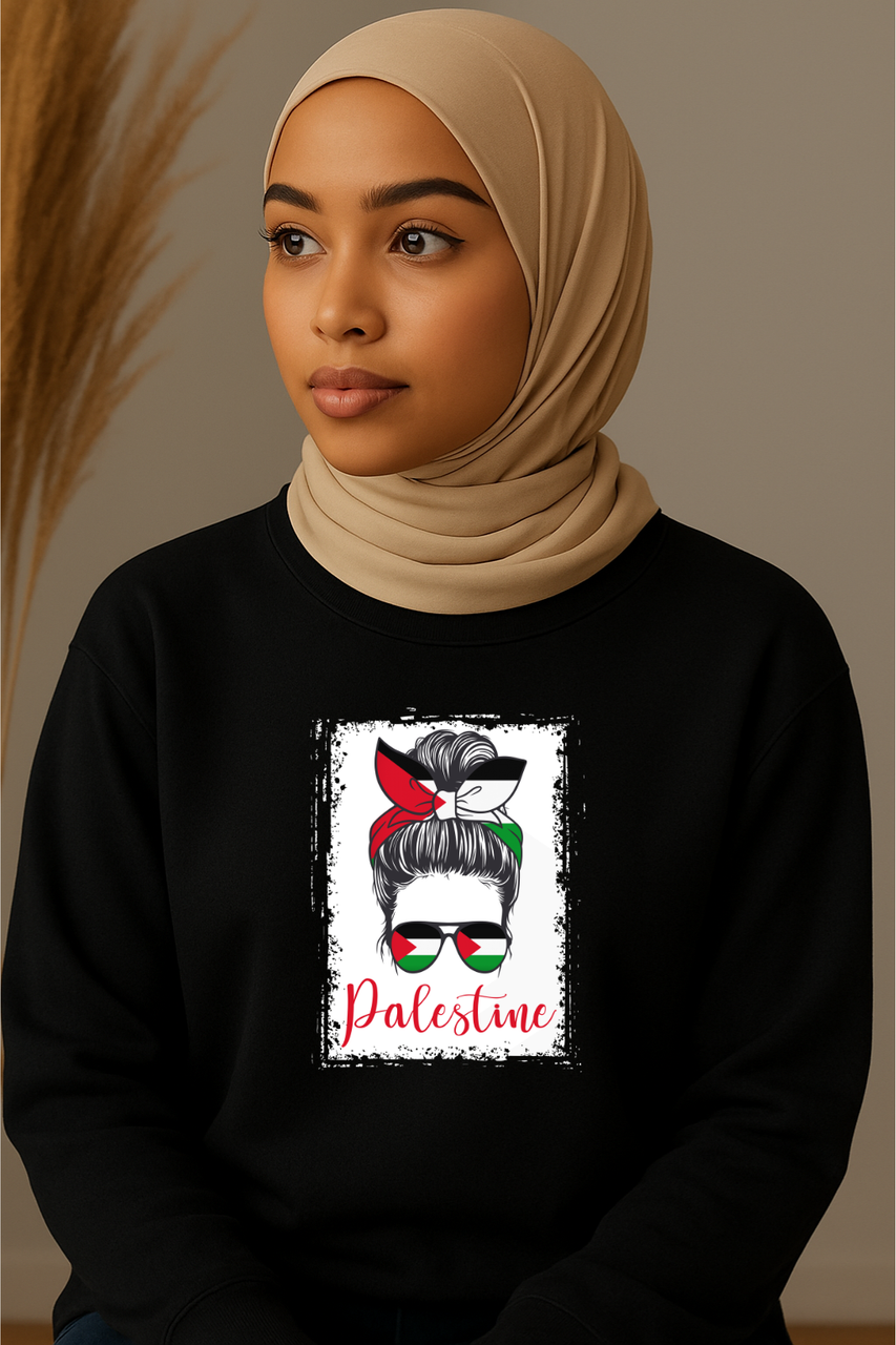 Ummah Trends Palestinian Flag Sunglass Print Sweatshirt