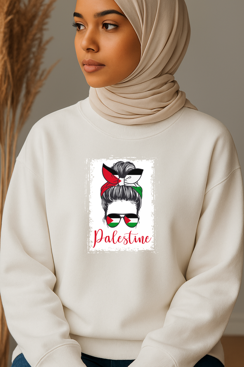 Ummah Trends Palestinian Flag Sunglass Print Sweatshirt
