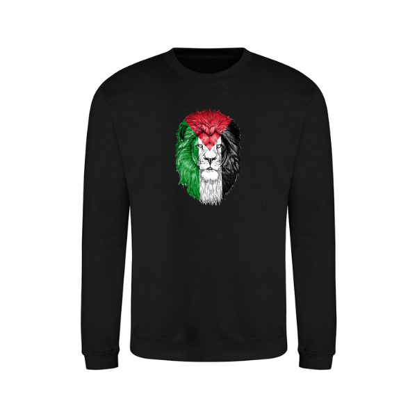 Ummah Trends Palestinian Flag Lion of Palestine Print Sweatshirt