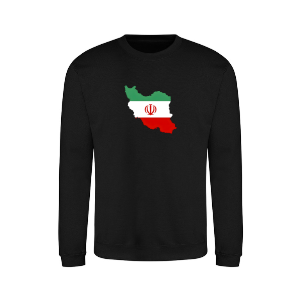 Ummah Trends Iranian Flag Map Print Sweatshirt