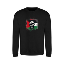 Ummah Trends Free Palestine Flag Fist Handprint Sweatshirt