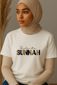 Ummah Trends Smile It's SUNNAH BLACK Print T-Shirt