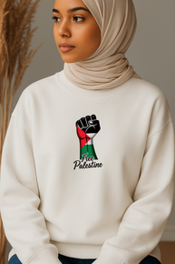 Ummah Trends Palestinian Flag Fist Hand Print Sweatshirt