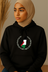 Ummah Trends Palestinian Flag Map Print Hoodie