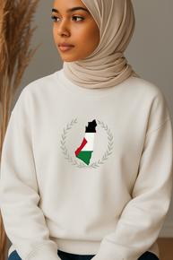 Ummah Trends Palestinian Flag Map Print Sweatshirt