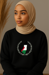 Ummah Trends Palestinian Flag Map Print Sweatshirt