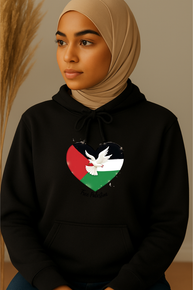 Ummah Trends Free Palestinian Flag White Bird Print Sweatshirt